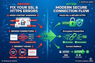 install SSL certificate and fix https errhttp to https redirectors with
