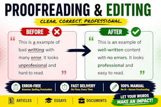 professionally proofread and edit your documents for grammar, clarity, and flow