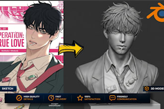 convert 2d to 3d model printable figurine stl from image comic webtoon or sketch