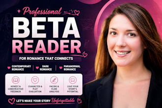 beta read your contemporary romance, dark romance, or paranormal romance