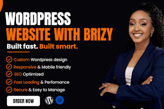 responsive wordpress website with brizy builder and landing pages
