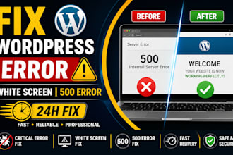 fix wordpress critical error, white screen and 500 error fast