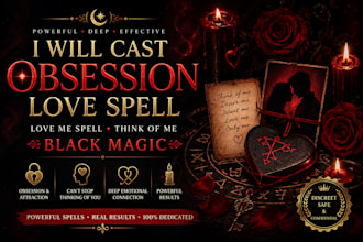 cast obsession love spell, love me spell, think of me, black magic