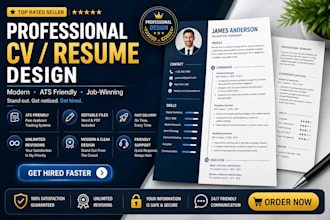 design a modern ats friendly resume CV in canva