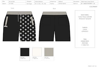 create a professional activewear tech pack for your sports brand