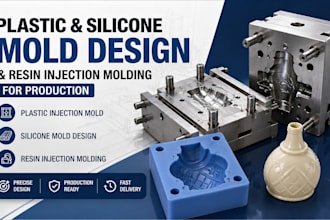 do plastic and silicone mold design and resin injection molding for production