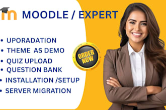 create moodle courses wordpress and customize quizzes moodle website development