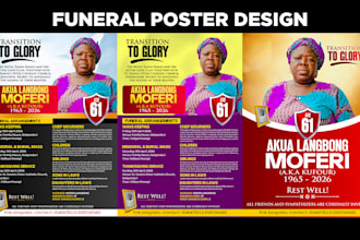 design professional funeral poster obituary flyer fast