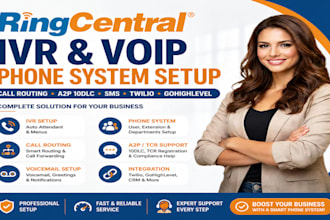 setup ringcentral IVR voip phone system twilio a2p 10dlc call routing expert