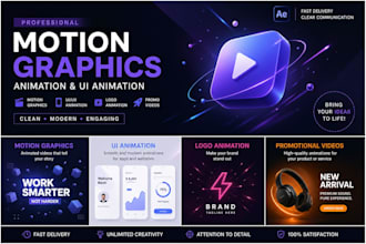 create eye catching motion graphics and UI animations