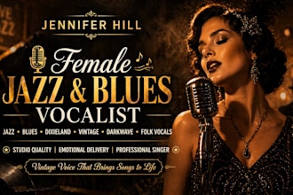 be your female jazz vocalist, dixieland, blues vocals, vintage, darkwave, folk