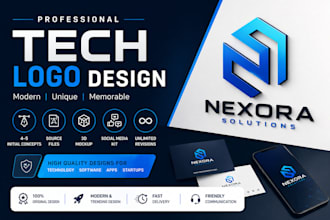 craft a premium tech startup logo with modern branding