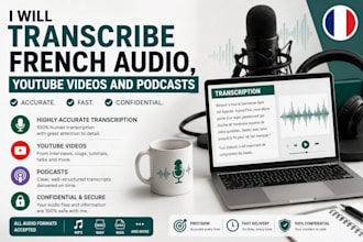 transcribe french audio, youtube videos and podcasts