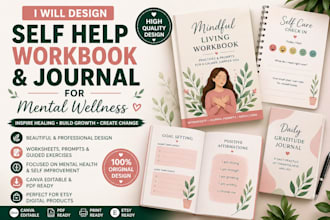 design self help workbook and journal for mental wellness