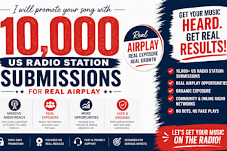 promote your song with 10,000 US radio station submissions for real airplay