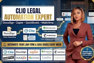build clio docusign zapier quickbooks casetext mailchimp workflow automation
