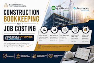 do construction bookkeeping job costing in quickbooks enterprise or acumatica