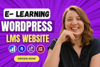 build wordpress elearning lms website, talentlms, tutor lms, lifterlms, kajabi