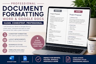 create and format professional word and google docs