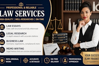 do law,essays, legal research, business law and memo