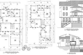 draw your architectural floor plan, layout, elevations, etc in cad
