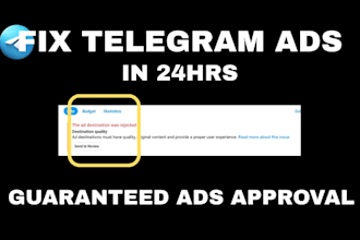 fix telegram ads destination, boost telegram channel, telegram ads approval