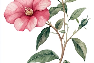 draw a botanical illustration and flower beautifully