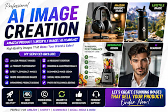 create amazon product ai image, ai product and lifestyle image, ai headshot
