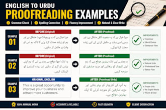 do professional urdu, english, proofreading and editing