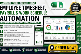 automate employee timesheet payrolls work schedules  google sheet excel tracker