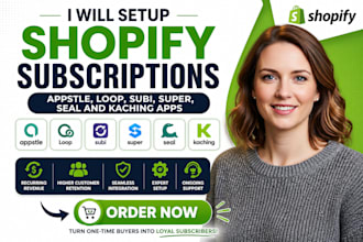 setup shopify subscriptions appstle, loop, subi , super, seal and kaching apps