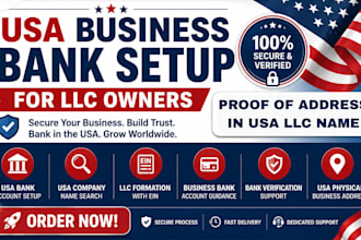 do business USA bank creation for llc owners, business address, proof of address