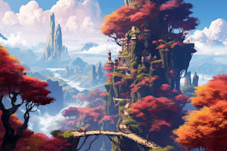 do fantasy background and landscape