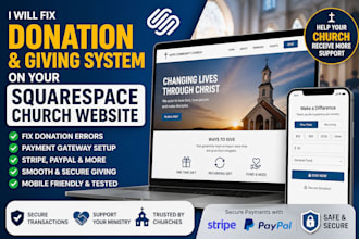 squarespace, donation and giving system on your squarespace church website
