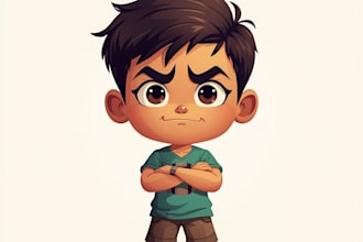design ai book cover and cartoon character for stories