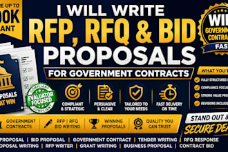 write rfp, rfq and bid proposals for government contracts