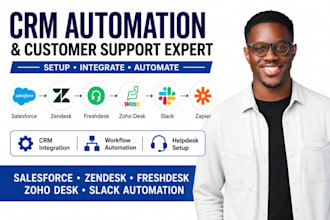 setup saleforce zendesk freshdesk  zoho desk  customer support slack automation