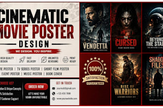 design professional cinematic movie poster for film short film and events