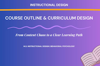 create a professional course outline, curriculum map, or training blueprint