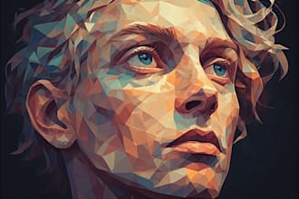 design awesome geometric low poly illustration