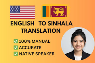 professionally translate english to sinhala and vice versa
