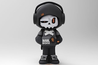 design custom cartoon vinyl toys,collectibles,sketch to 3d,resin stl,game toys