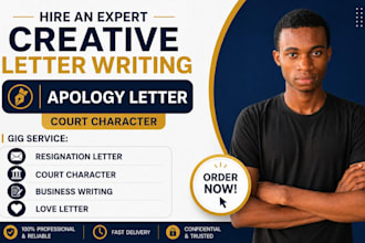 be write apology letter, court character letter, resignation letter love