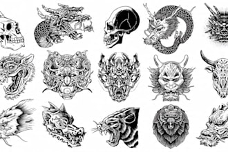 design a bold custom color tattoo artwork