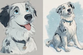 draw a cute disney style pet portrai