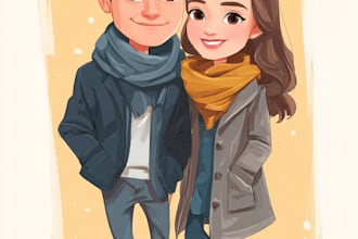 do couple caricature illustration for you