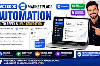 build facebook marketplace automation, auto reply, and lead generation