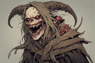 design creepy fantasy horror characters for your project