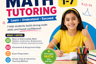 teach basic math to grade 1 to 7 students