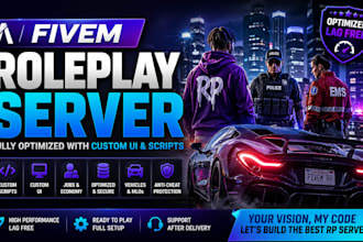 build a fully optimized fivem roleplay server with custom UI and scripts